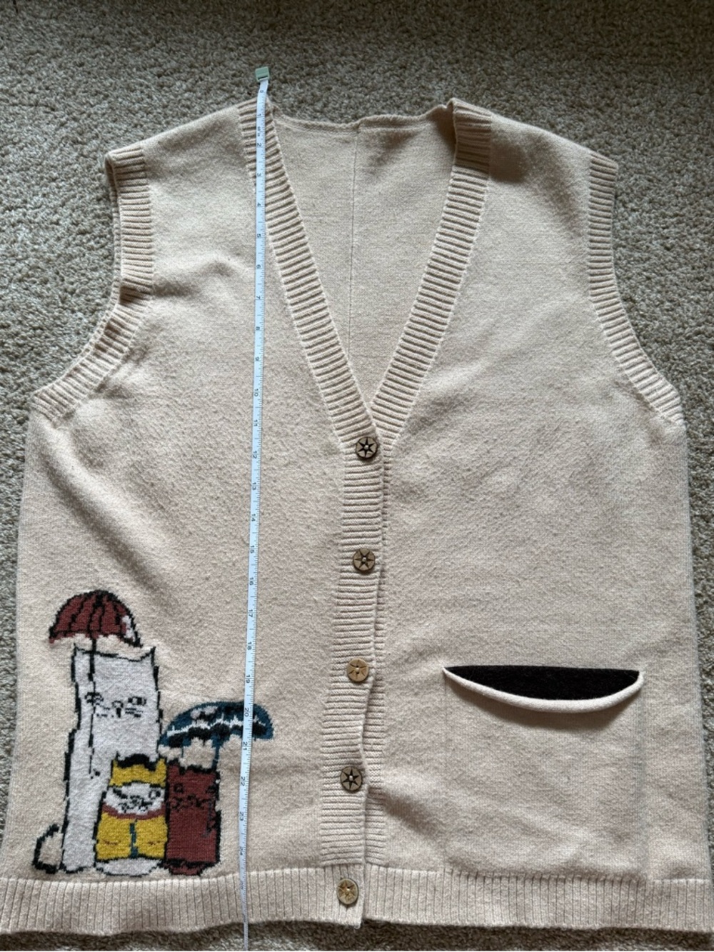 Adorable Cashmere Cat Sweater Vest (L?) - Picture 4 of 5